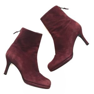 Stuart Weitzman Suede Ankle Booties Heels